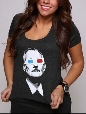 Bill Murray with 3D Glasses Graphic Tee